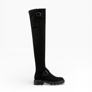 Marc Fisher Ganven Lug Sole OTK Black Suede Boots – Sz 8M